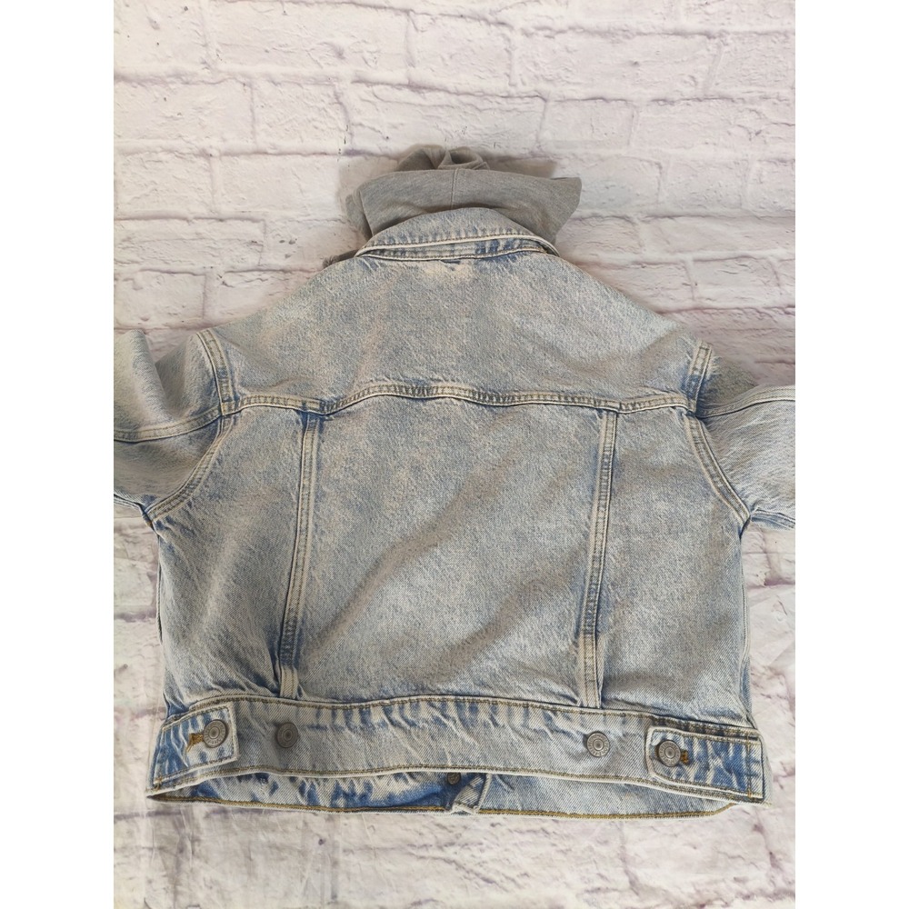 Free People Womens Brando Denim Jacket Size Small acid washed 90s Skater Retro - Picture 3 of 10